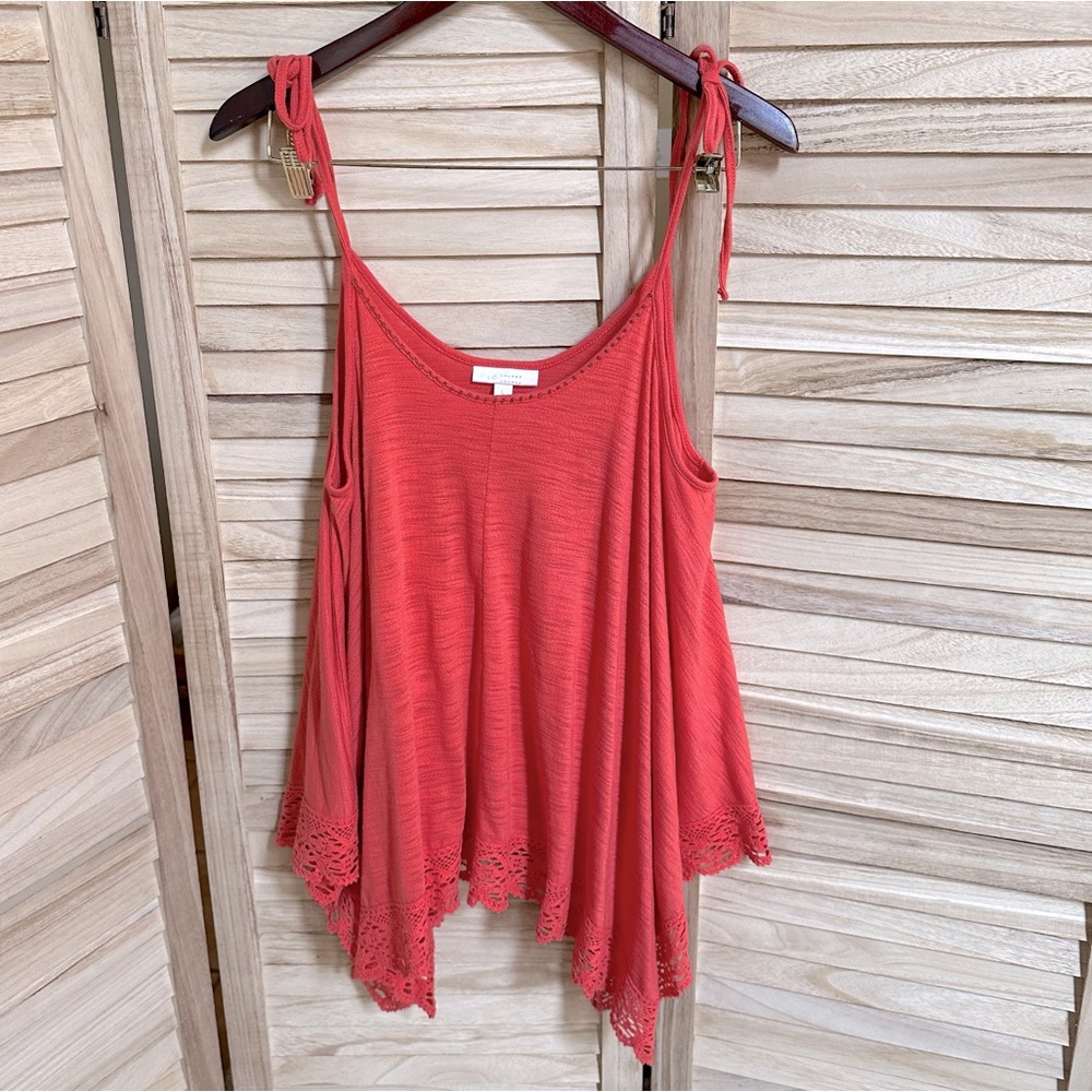 Like New Lauren Conrad Dusty-Orange Flowy Tank Top Sz Lg